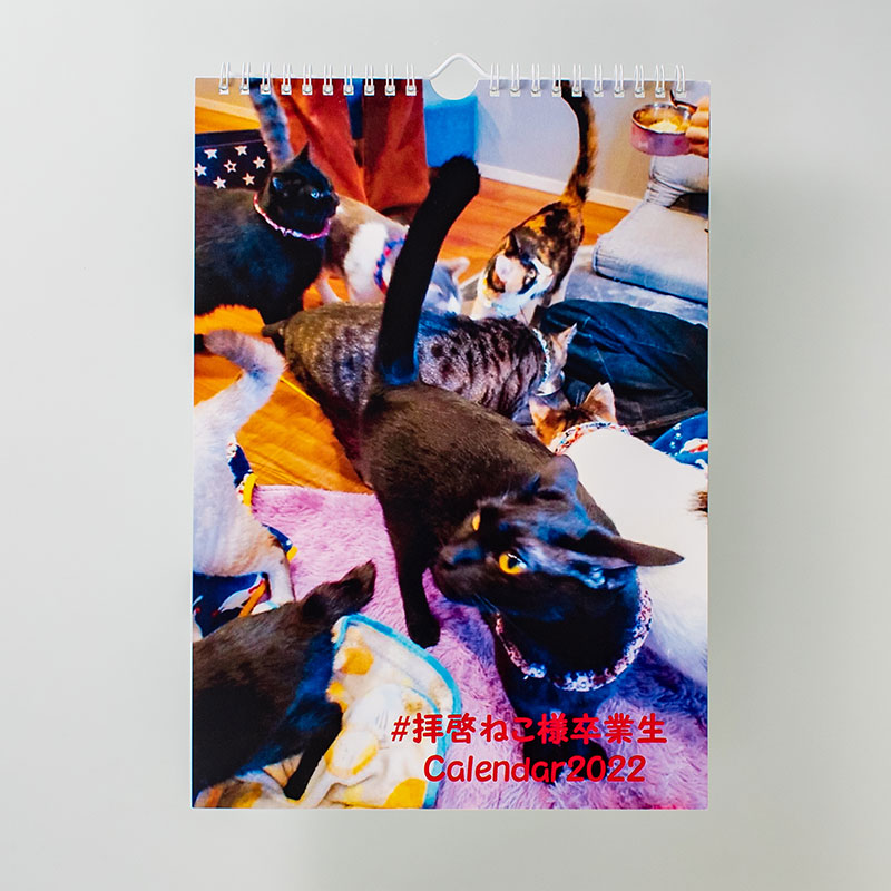 「保護猫カフェ 拝啓ねこ様 ファン 様」製作のオリジナルカレンダー
