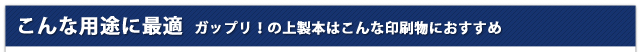 こんな用途に最適|ガップリ!の上製本はこんな印刷物におすすめ