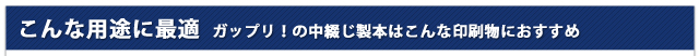 こんな用途に最適|ガップリ!の中綴じ製本はこんな印刷物におすすめ