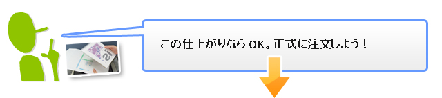 この仕上がりならOK。正式に注文しよう!