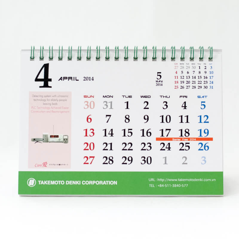 「タケモトデンキ株式会社 様」製作のオリジナルカレンダー ギャラリー写真1