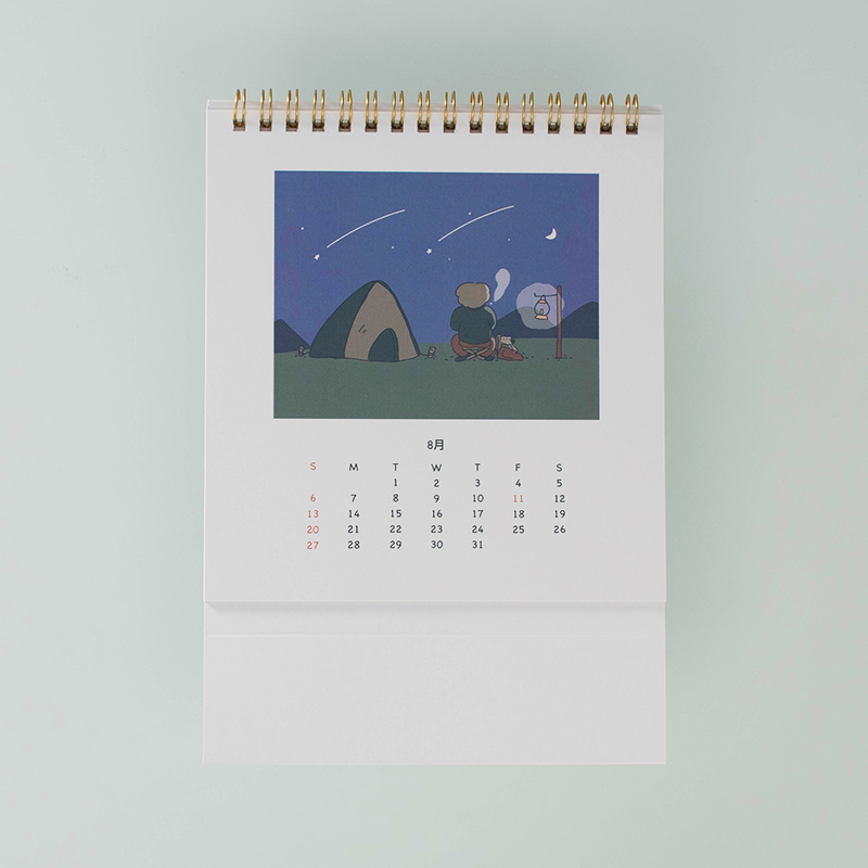 「イラストレーターきびだんご 様」製作のオリジナルカレンダー ギャラリー写真1