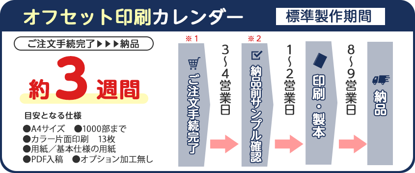 オフセット印刷カレンダー