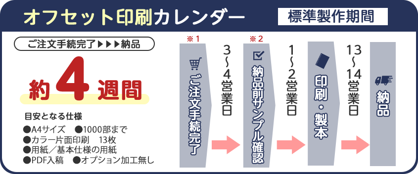 オフセット印刷カレンダー