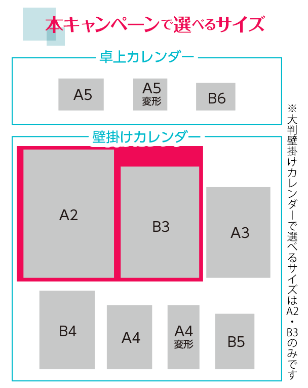 本キャンペーンで選べるサイズ