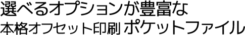 選べるオプションが豊富な本格オフセット印刷ポケットファイル