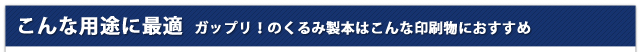 こんな用途に最適|ガップリ!のくるみ製本はこんな印刷物におすすめ