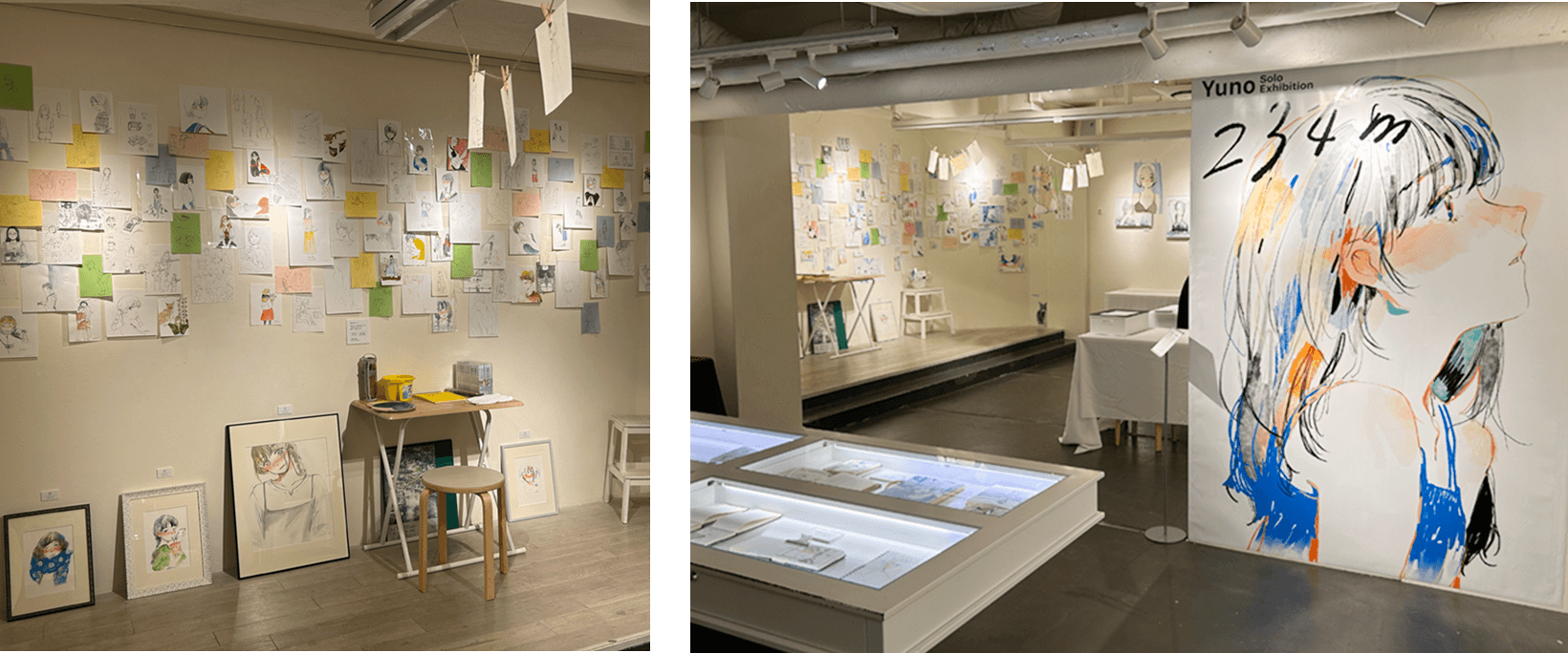 ゆのさんの個展の様子