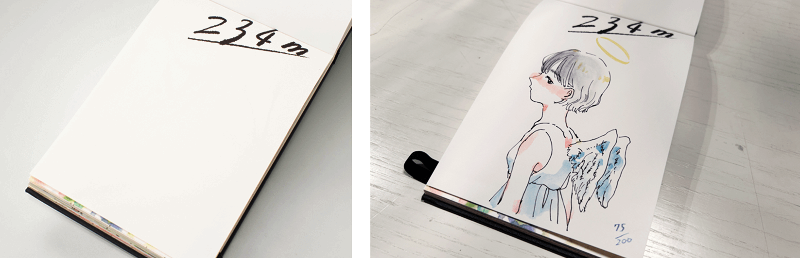 完成時には文字だけだったタイトルページも、直筆イラストが加わり、唯一無二の一冊に