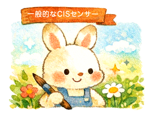 一般的なCISセンサーでスキャンされたイラスト