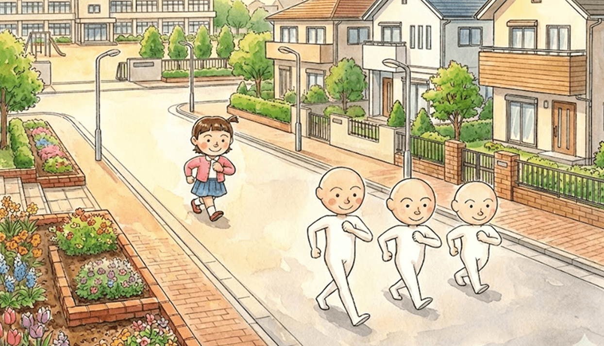 調整段階の背景と人物を描いたページ